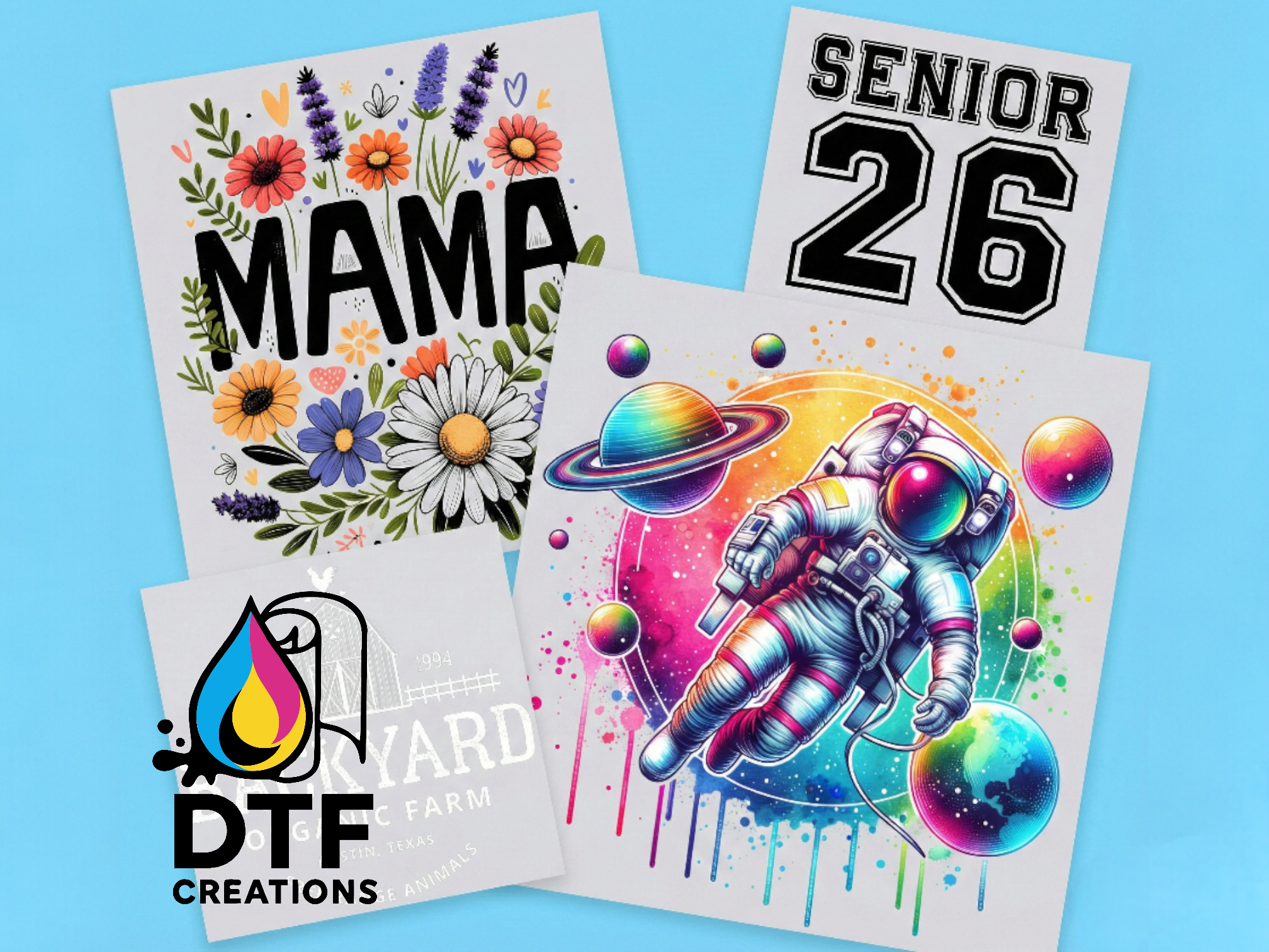 Individual Custom DTF Transfers by size and quantity