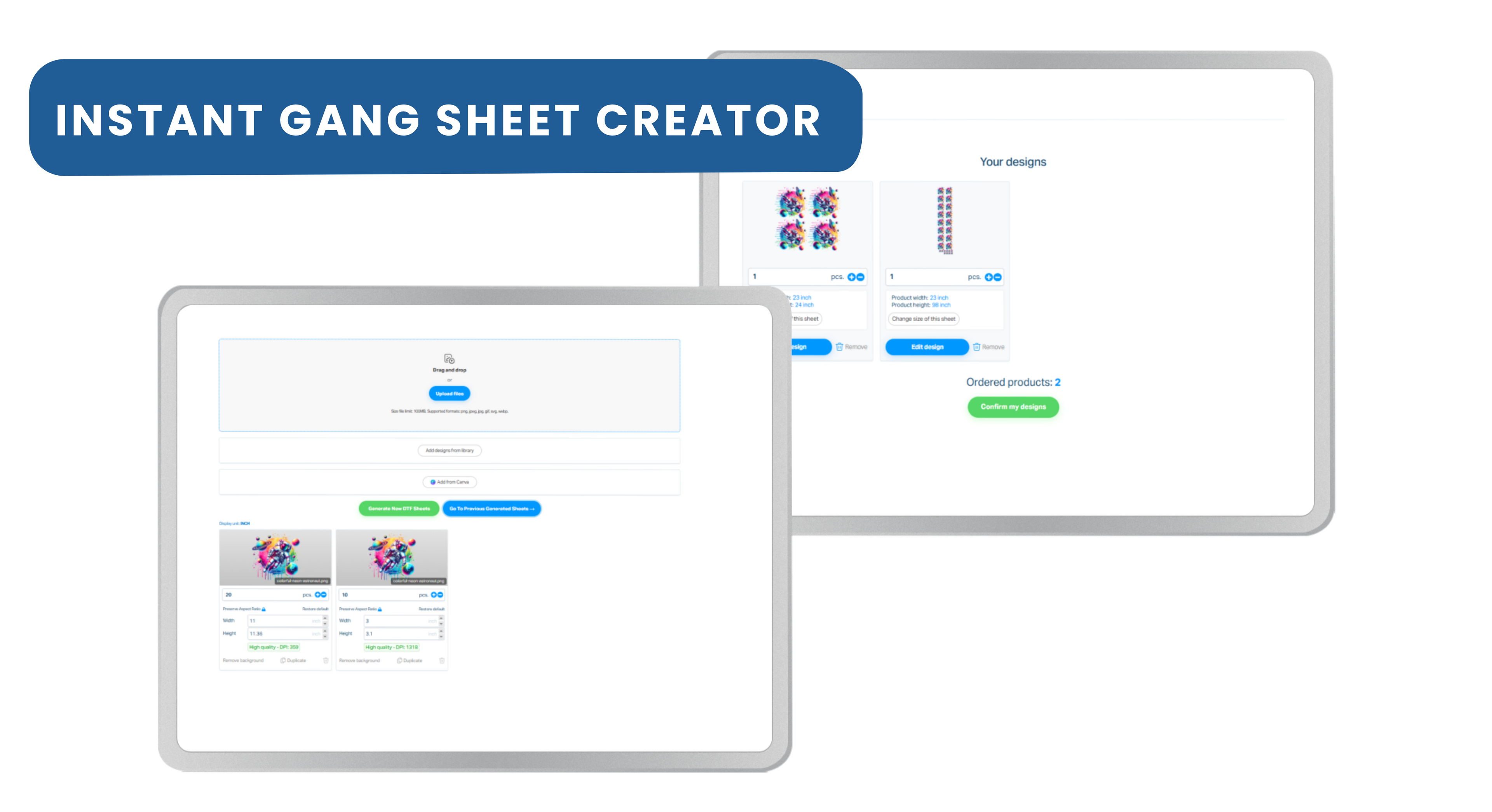 DTF 23 inch Instant Automatic Gang Sheet Creator