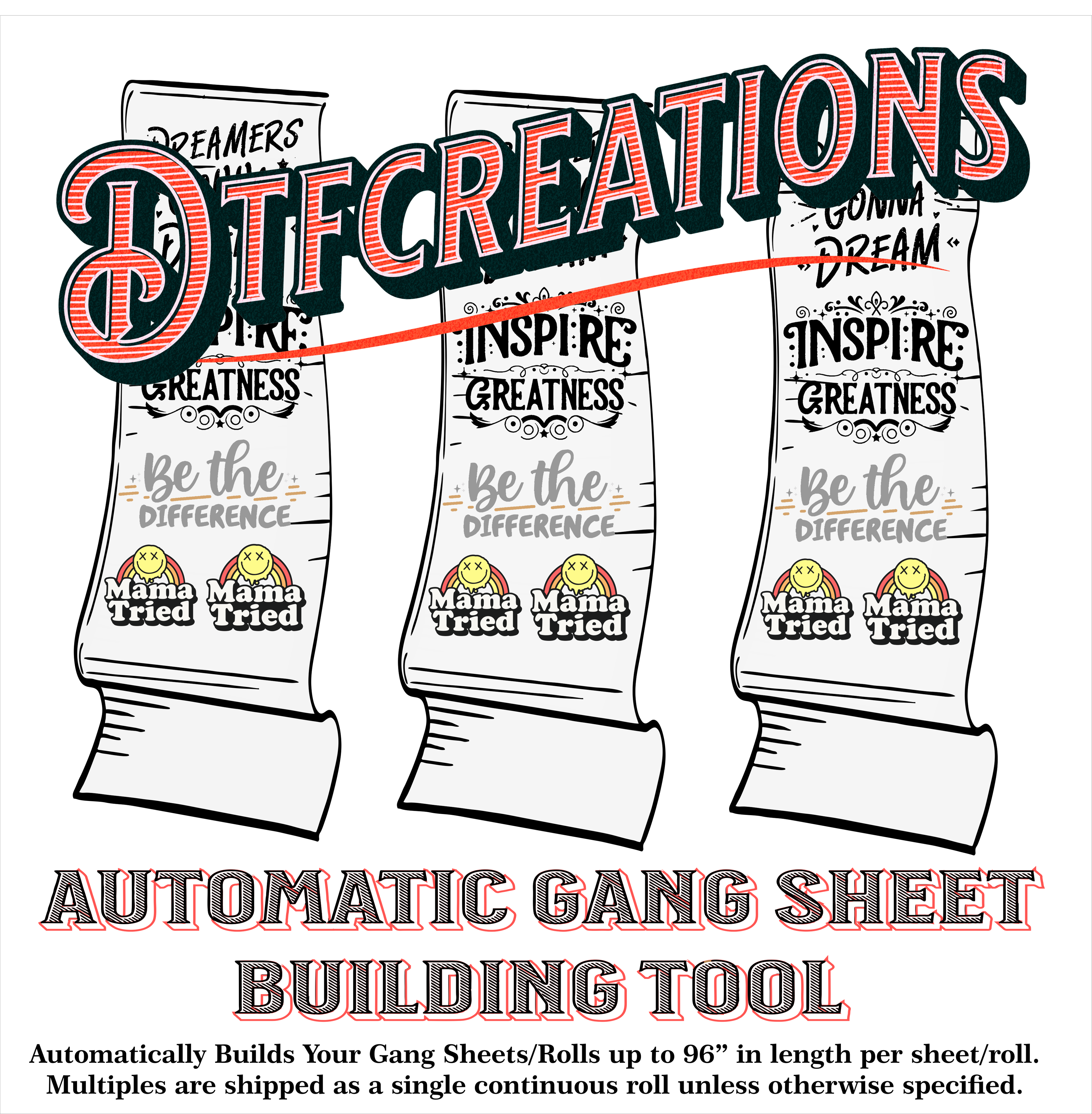 DTF Gang Sheets/Rolls 12.5" Print Width With Automatic Building Tool