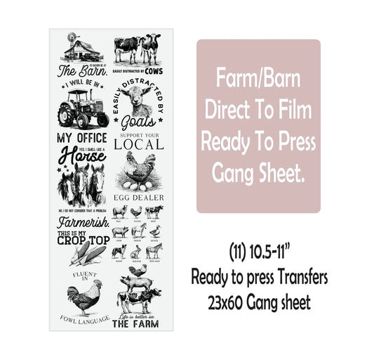 Farm Transfers Ready To Press Pre Made Gang sheet G4